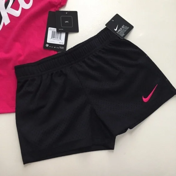 Nike two pieces cute pink girl shorts tee set 6242